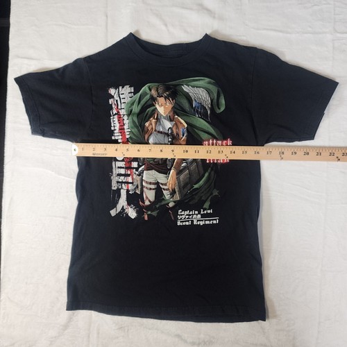 Attack on Titan Captain Levi Anime Manga Black Graphic T Shirt Tee Size Small - Picture 6 of 6