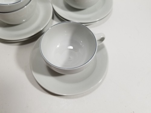 5 Royal Copenhagen 3042 Blue Line Espresso Demitasse Size Cup and Saucers 1 7/8" - Picture 4 of 7