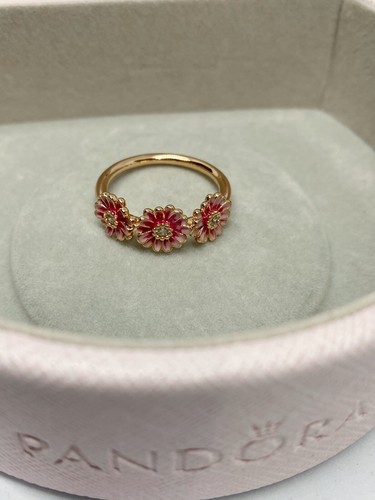 Genuine Pandora Pink Daisy Flower Trio 