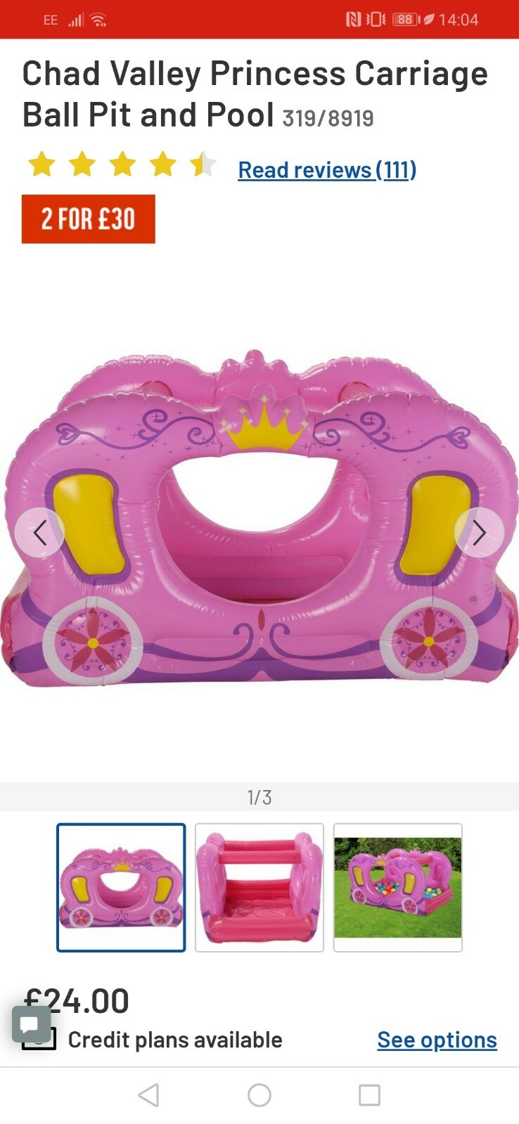 chad valley crab paddling pool