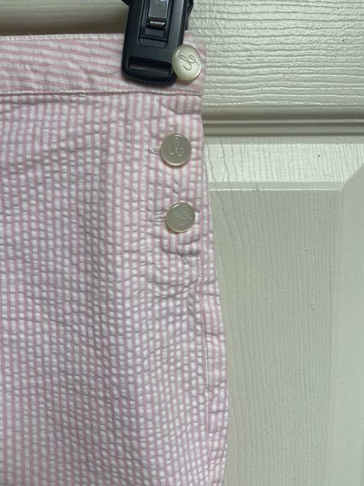 Chaps Pink Seersucker Capris Niñas Talla 8 EXC Foto 2 de 4