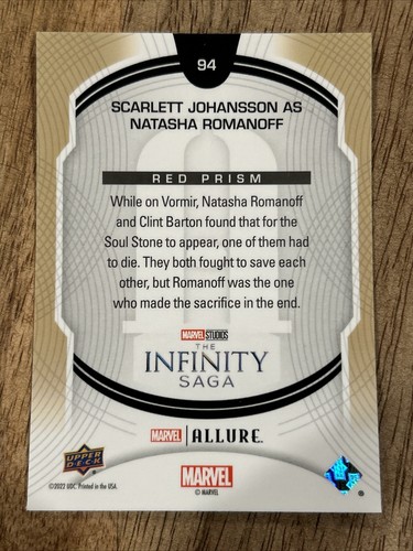 2022 Marvel Allure #94 Red Prism Scarlett Johansson as Natasha Romanoff - Picture 2 of 2
