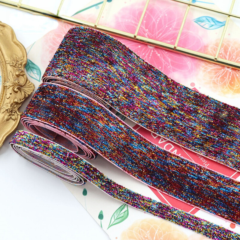 Ruban Velours Doré Brillant à Sequins - 9 Mètres - DIY Craft - Neuf