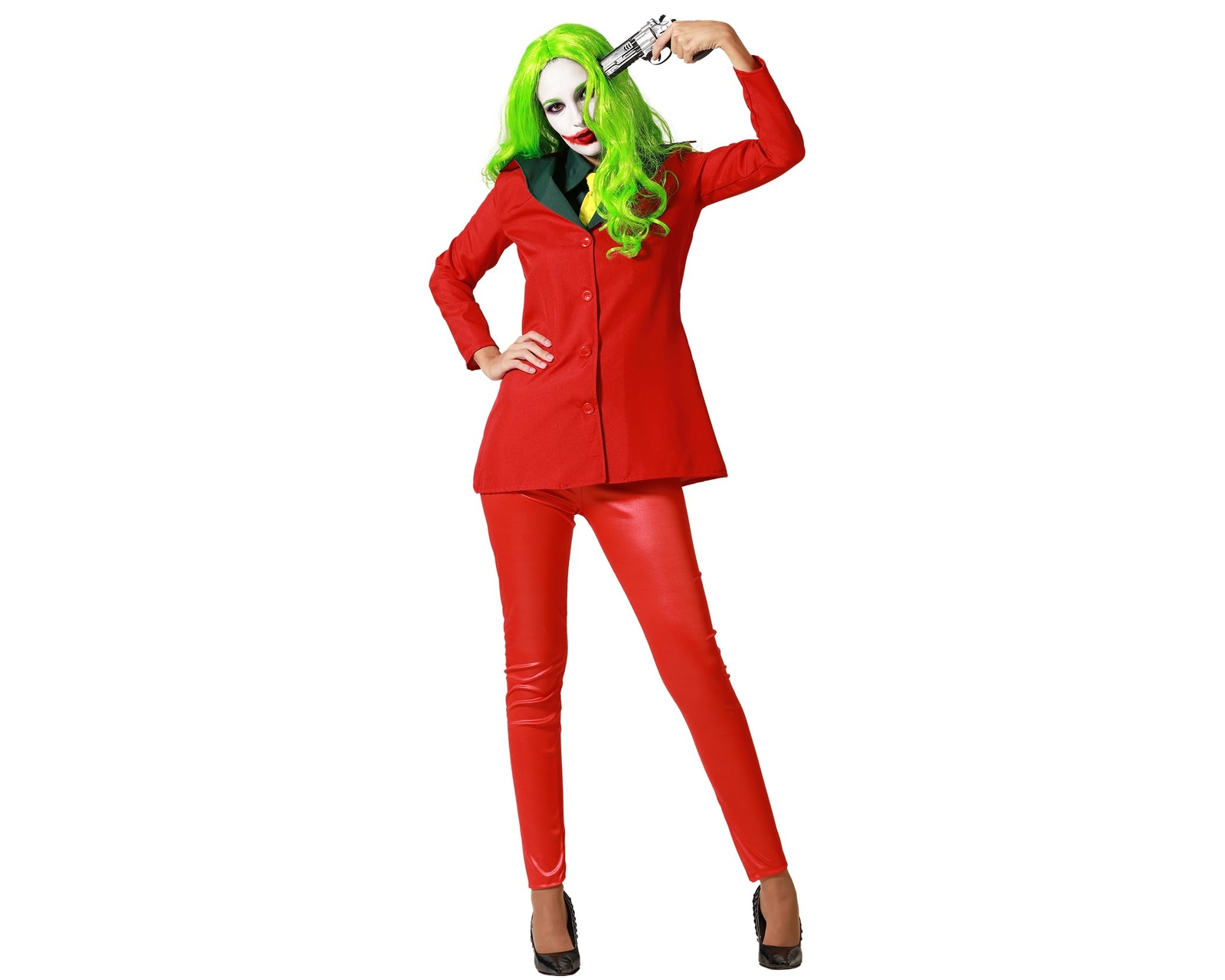 Atosa red halloween clown costume with tie woman adult xl