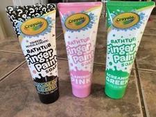 Lot of 3 Crayola Kids Bathtub Finger Paint Soap 3 oz - Mystery, Pink & Green