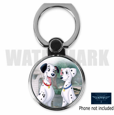 PONGO & PERDITA 101 DALMATIANS INSPIRED CUSTOM METAL PHONE RING HOLDER GRIP