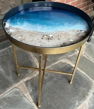 Ocean Resin Round Table✨