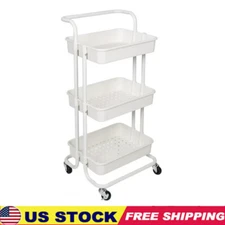 3 Tier Rolling Craft Cart with Handle Art Craft Storage Organizer Utility Cart