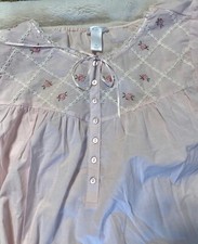 ADONNA Pink Nightgown Large Embroidered Ribbon Cottage Core Dress