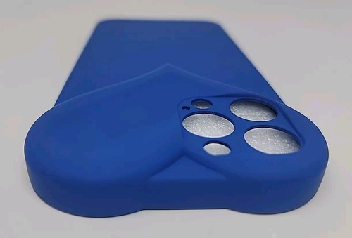 Compatible with Phone 13 Pro Max Case Blue Silicone Soft TPU Heart - Picture 10 of 17