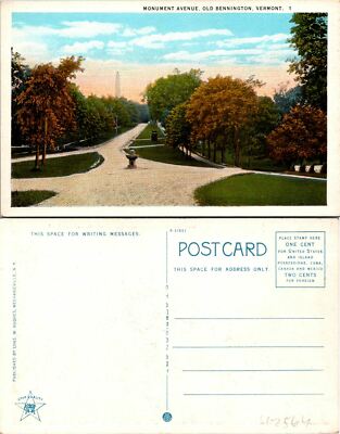 Bennington VT Monument Ave Postcard Unused (42564)