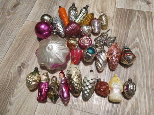 soviet new year christmas glass decorations! (New Year)Vintage USSR 30 pcs. - Picture 3 of 8