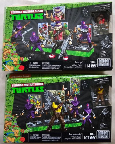 Mega Bloks TMNT Collectors Series Rocksteady & Bebop Pack, Brand New, Sealed