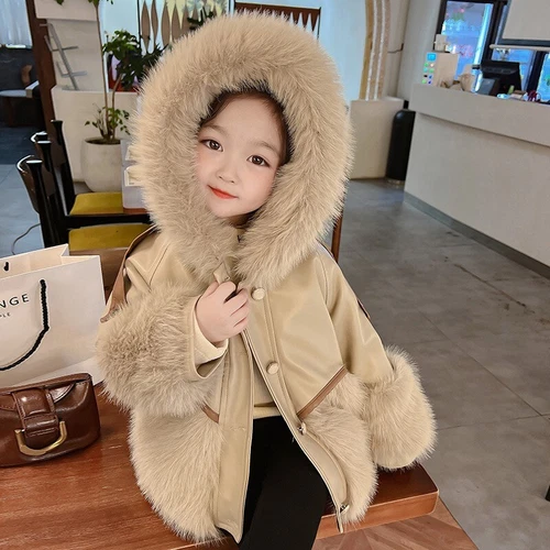 NEW Kids Faux Fur Baby Thick Parka Girl Warm Coat Jacket Coat Outerwear Children - Picture 29 of 40