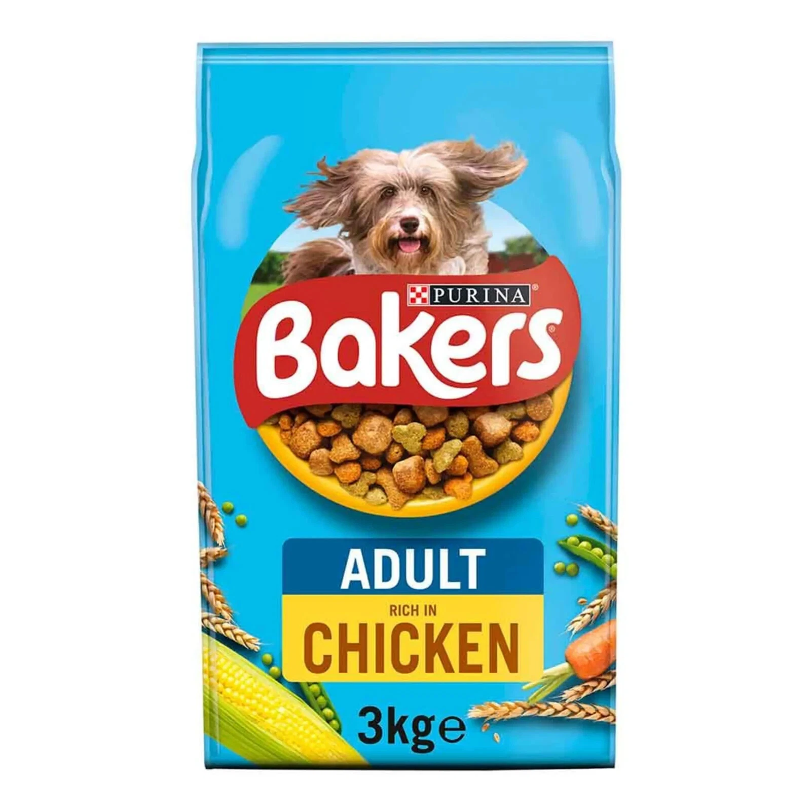 Bakers Adult Dog Rich in Chicken with Country Vegetables 3kg 100% Complete Food!