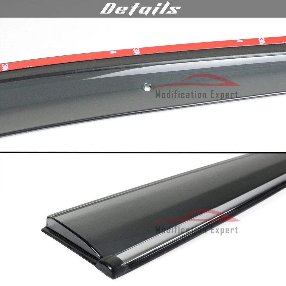 Para Kia Sportage 2011-2016 Borde cromado Viseras de ventana tintadas a humo Protectores de lluvia Foto 4 de 4