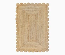 Weaving Village Scalloped Jute Rug Natural Boho Jute Area Rug