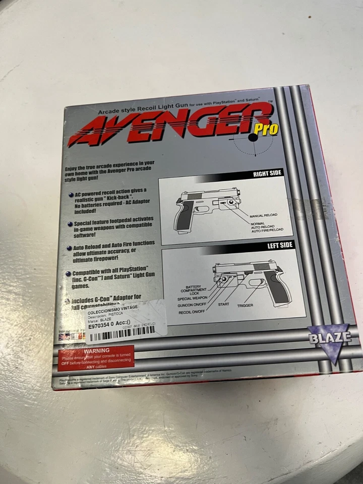 Blaze Avenger Pro Arcade Style Recoil Light Gun & Reload Pedal PS1 Saturn - Image 3 of 4