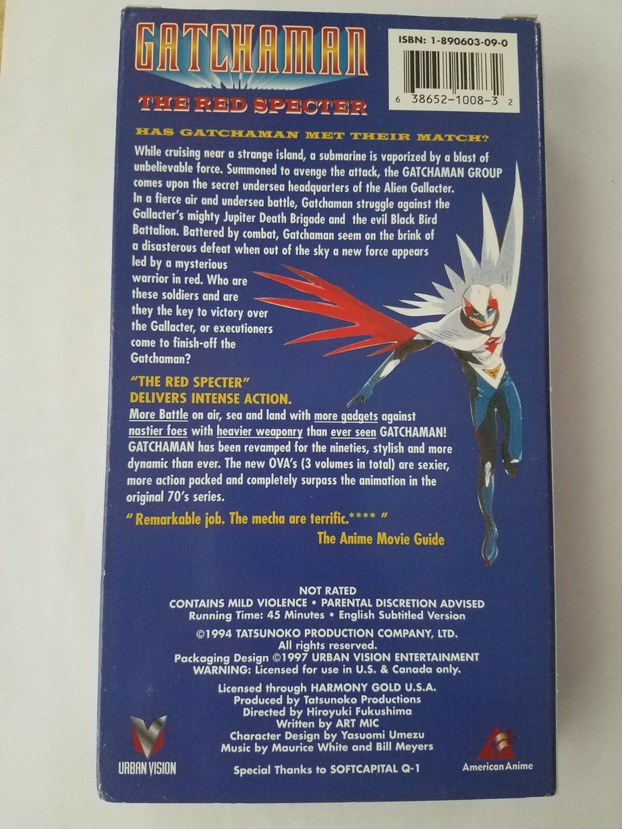 Gatchaman - OVA 2: The Red Specter (VHS, 1997, Subtitled