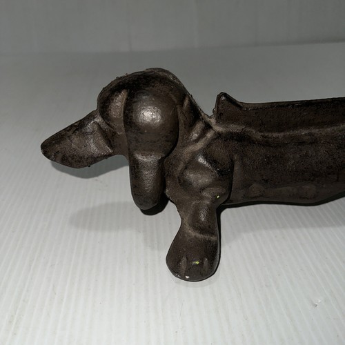 Vintage Cast Iron Sausage Dog Boot Scraper Door Stopper - Picture 4 of 13
