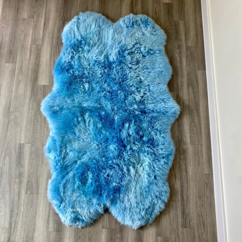 Large Genuine Quad Sheepskin Rug - Extra Thick & Soft Wool - Colourful 4 Skin - Picture 28 of 36