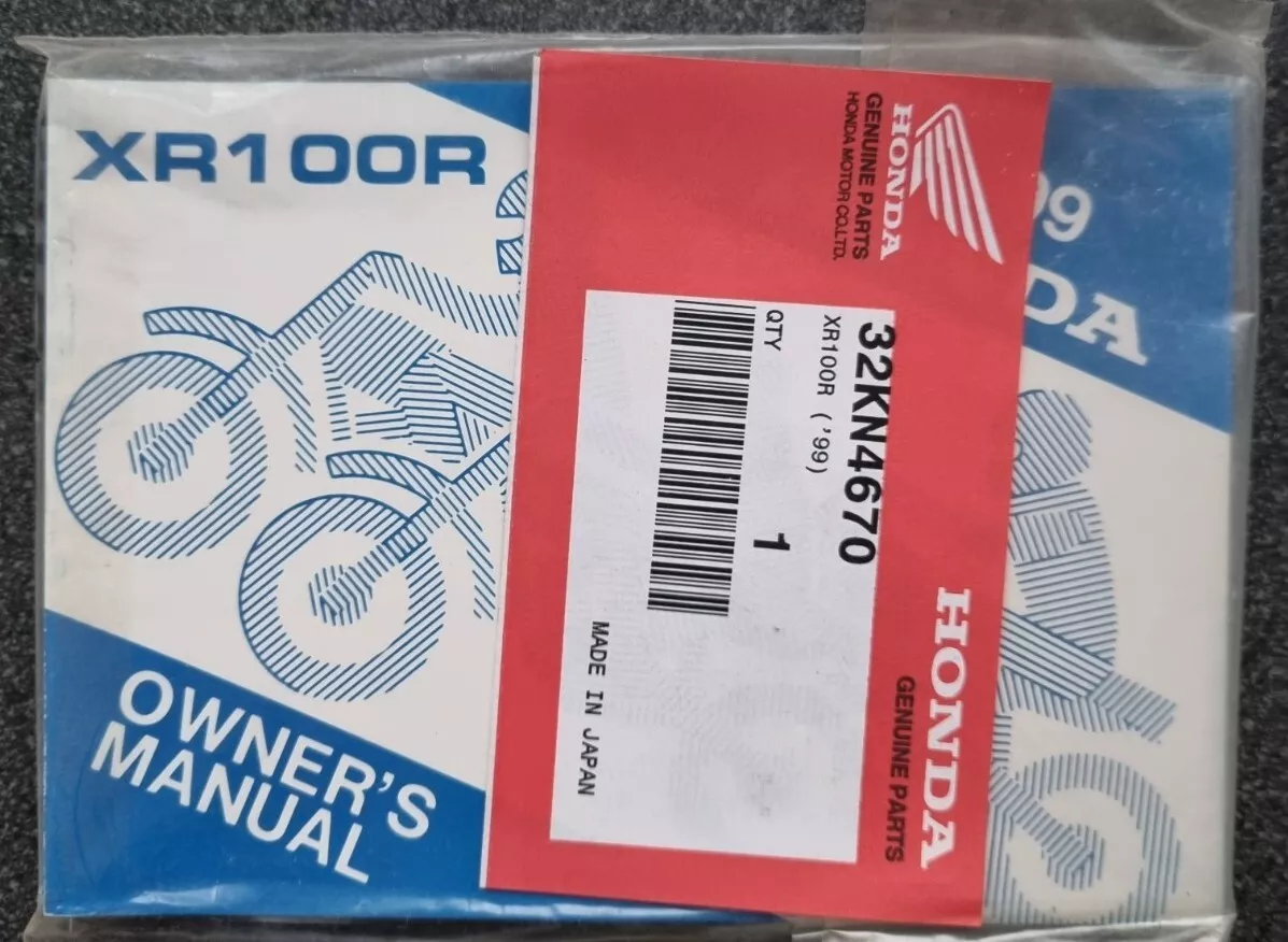 NEW GENUINE HONDA XR100R 1999 TRAIL ENDURO BIKE OWNERS MANUAL
