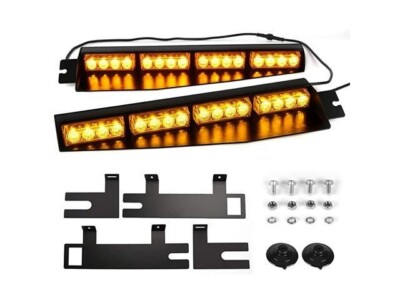 ASPL 32LED Visor Lights 26 Flash Patterns Windshield Emergency Hazard Warning...