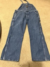 Big Ben Distressed Denim Bib Overalls 38X32 Made USA Farmer, Workwear, Broke In