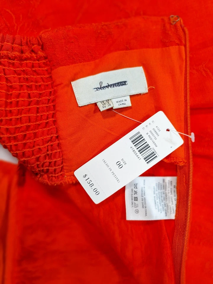 ANTHROPOLOGIE ELEVENSES Orange Tropicale One Piece Halter Jumpsuit Sz 00 NWT - Image 4 of 4