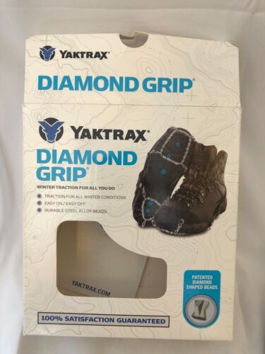 Nuovo paio di tacchetti trazione su tutta la superficie Yaktrax impugnatura diamante taglia M neve ghiacciata - Foto 1 di 3