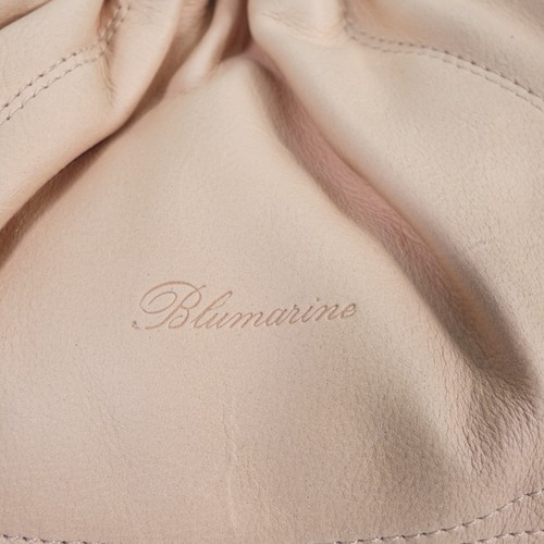 Blumarine Gathered Bag Hobo Real Leather Nude Blush Pale Pink Y2K Slouchy - 第 10/21 張圖片