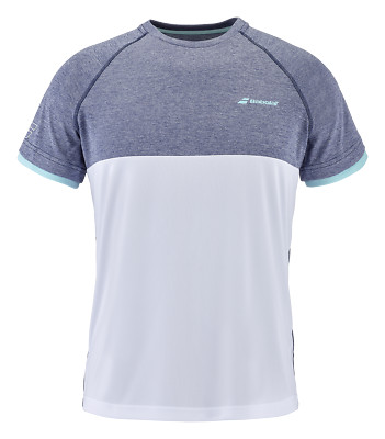 Babolat Play Crew Neck tee Boy Weiß grau
