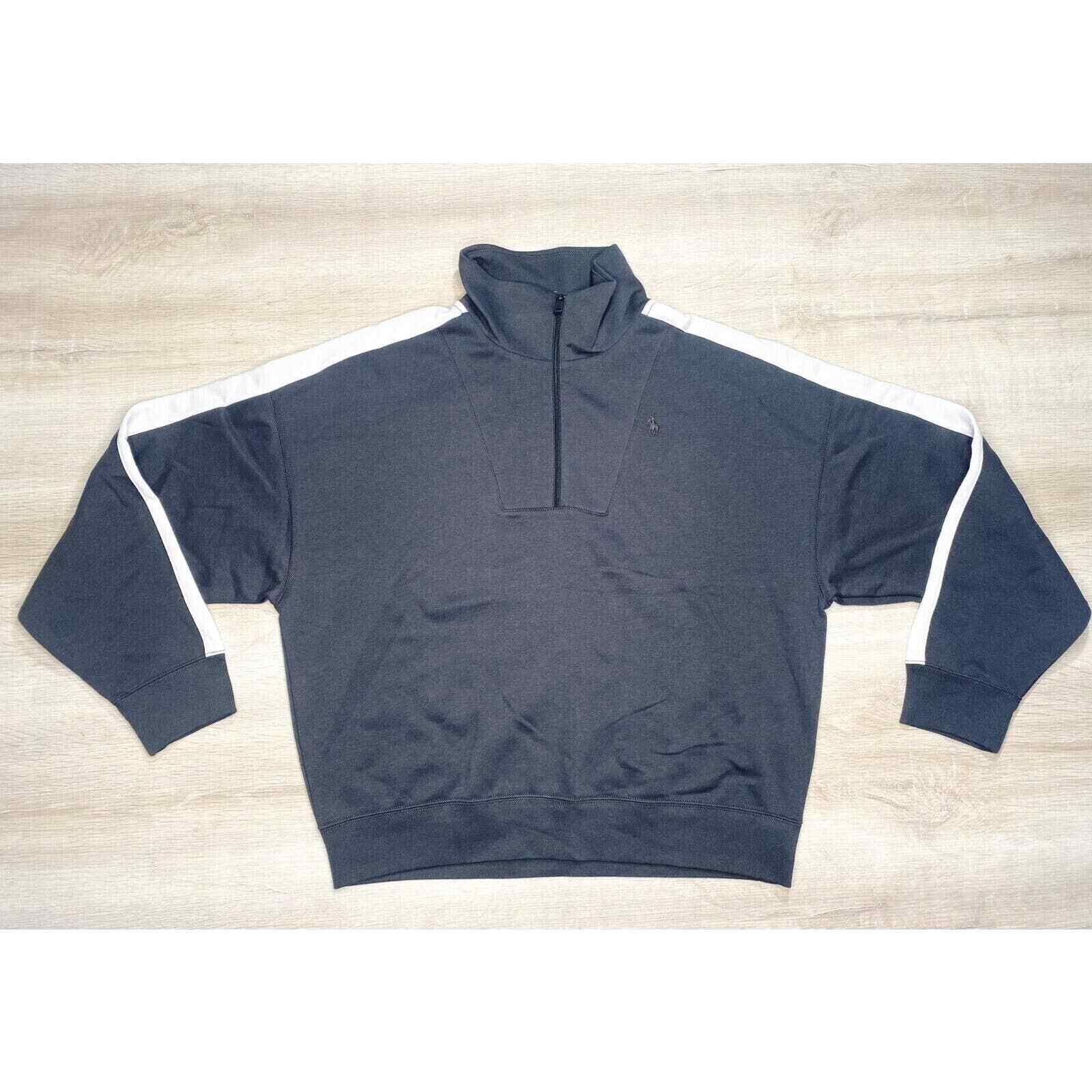 Polo Ralph Lauren Donna Pullover M Felpa Grigia 1 4 Cerniera Small Pony Autentica