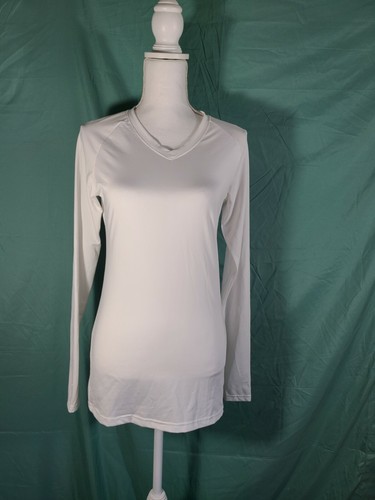 Augusta Sportswear Women S Fit V Neck Long Sleeve White Medium M Med Ebay