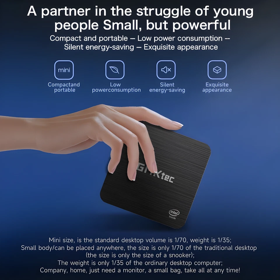 GMKtec G2 Mini PC - Intel N100, 12GB RAM, 512GB SSD, WiFi 6, Windows 11 Pro - Image 3 of 4