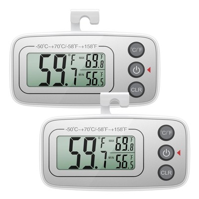 Digitales Kühlschrankthermometer 2 Stück mit LCD-Display für Küche, Haushalt