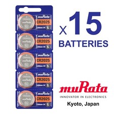 15 NEW MURATA CR2025 3V Lithium Battery FRESHLY NEW Expire 2032 - ex SONY