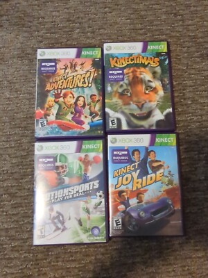 Xbox 360 Kinect Lot Of 4 Games  Sports, Kinectimals, Joy Ride, Kinect Adventures