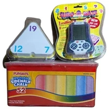 Playskool Washable Sidewalk Chalk 52/ SUDO-Q-MATE Junior/Three Corner Flash Card