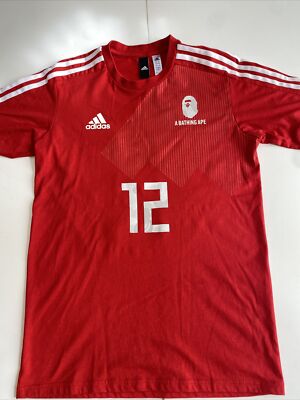 A BATHING APE × Adidas Collaboration Red T shirt Size Small