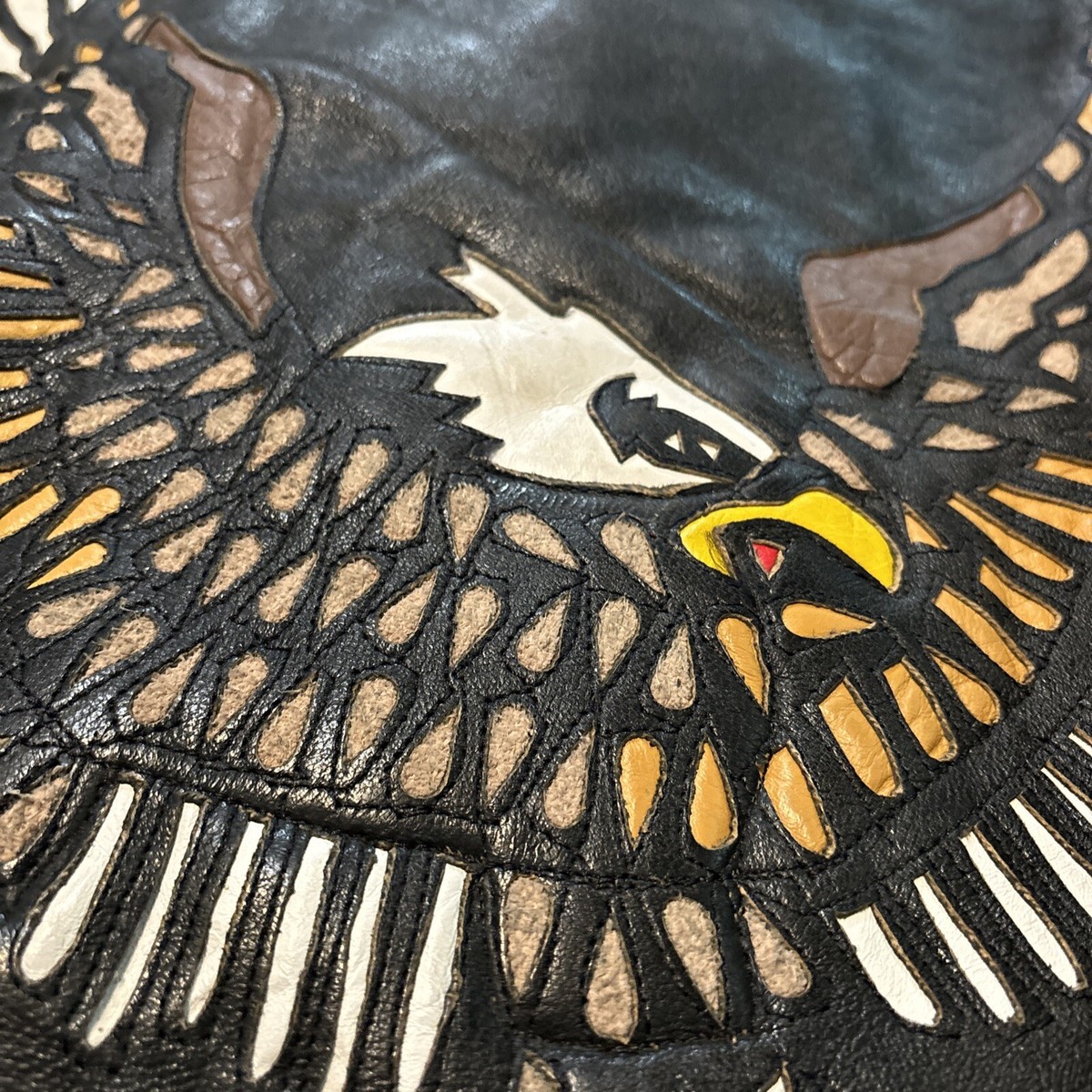 Vintage Leather Eagle Jacket Harley Look-a-like Bomber Jacket | eBay Vintage Leather Eagle Jacket Harley Look-a-like Bomber Jacket | eBay