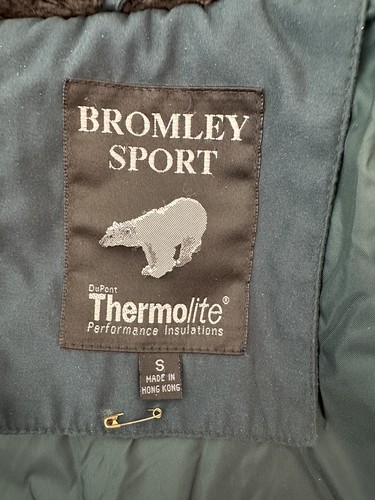 Vintage Bromley Sport Women’s Jacket Small Dark Green Thermolite Faux Fur Collar - Picture 17 of 20
