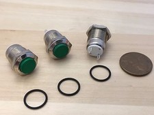 3 Pieces Green Metal N/O Round Momentary 12mm 12v Push Button Switch C26