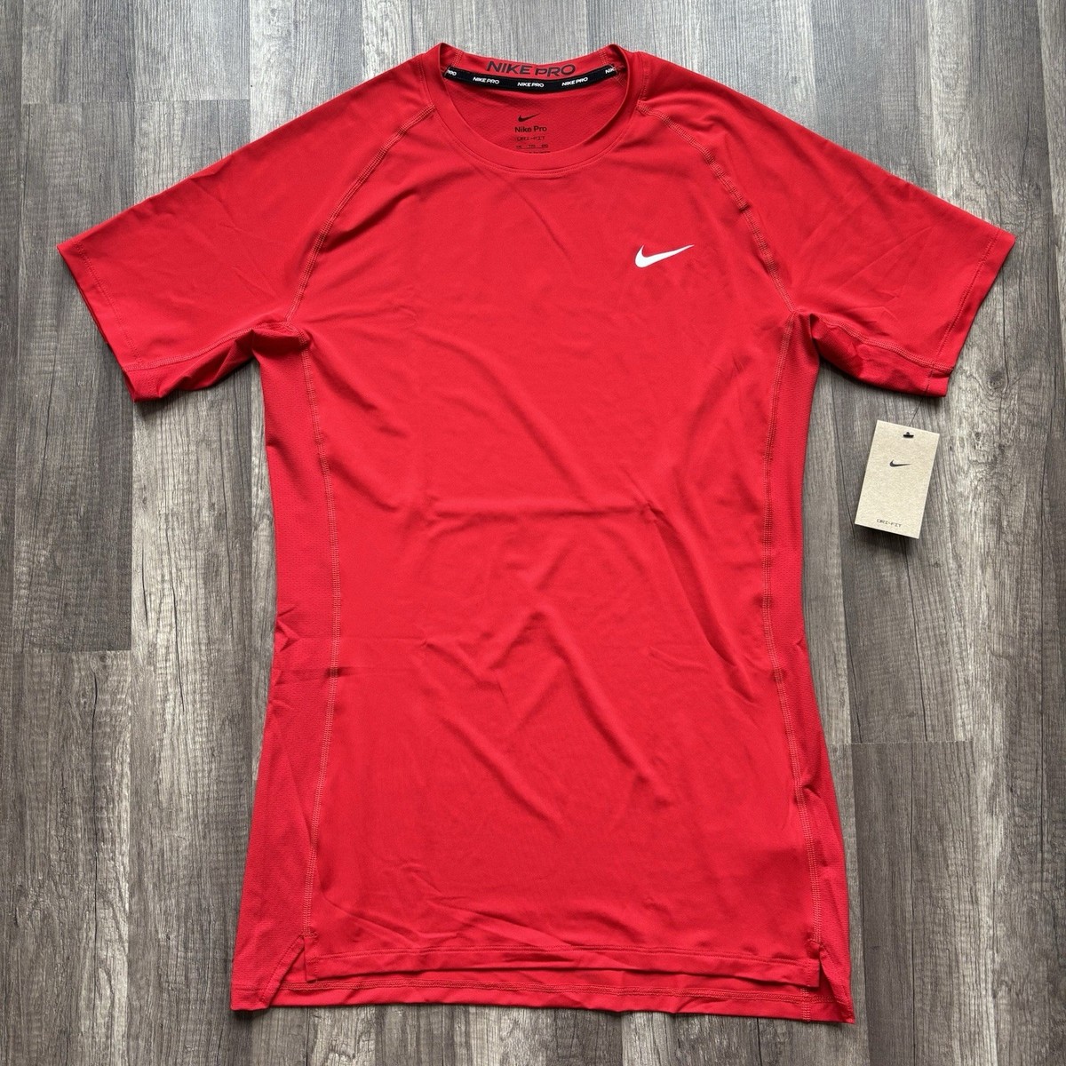 Nike Pro Shirt Mens 2XL XXL Red Performance Training Gym Wicking Dri Fit  Workout