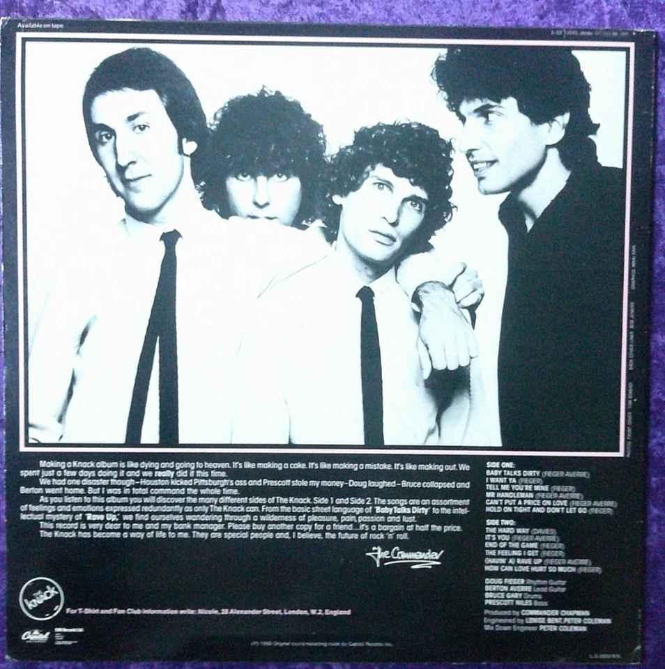 The Knack – ...But The Little Girls Understand - UK IMPORT LP + CARD OIS 1980 - Image 2 of 2