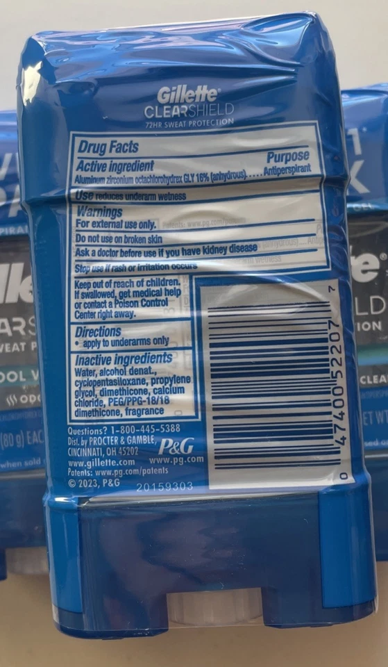 6 desodorantes Gillette Clearshield Cool Wave 2,85 oz caducidad 26/06 (2 paquetes x 3) Foto 3 de 4