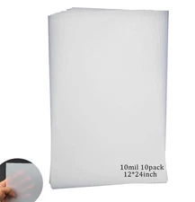 EGOSKY 10 Sheets 10 mil Mylar Sheet 12 x 24 inch Milky Translucent Plastic Bl...