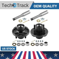 Pack of 2 Trailer Axle Kits with 4 on 4" Bolt Idler Hub and 1" Round BT8 Spindle