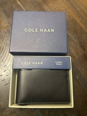 Cole Haan Men s Leather Bifold Wallet Card Holder Black, FREE SHIPPING !!!!