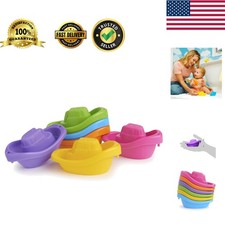 Little Boat Train Bath Toy Set - 6 Colorful Boats for Toddlers' Fun Learning
